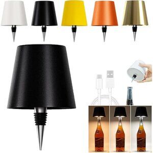 PRIDOLA- White-Wireless Bottle Lamp, Wine Bottle Lamp Shade   Rechargeable...